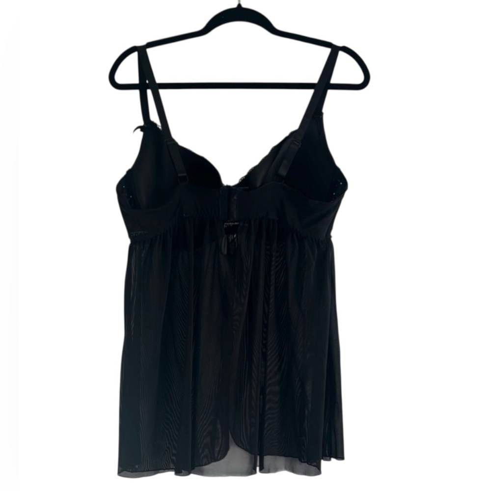 Avenue Body Black Lace Babydoll Lingerie 18/20 EUC